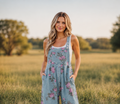 Dusty Rose Denim Jumpsuit