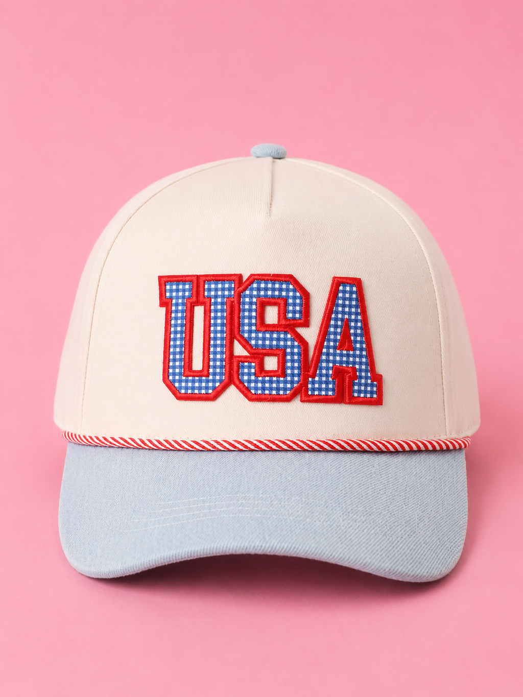 USA Gingham Denim Trucker Hat
